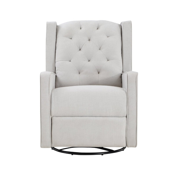 English Elm Milah Tufted Wingback Glider Recliner Swivel Chair for Nursery or Living Room 601GR-WGR