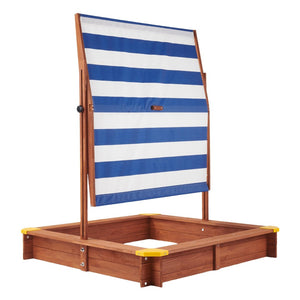 English Elm Kids Cedar Sandbox with Adjustable Canopy Corner Seating Outdoor Backyard Play D720094431