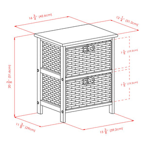 Winsome Wood Omaha Storage Rack With 2 Chocolate Corn Husk Baskets - Stylish Organization For Any Room Black ,Chocolate Solid ,Composite Wood ,Corn Husk 20216-winsome-wood