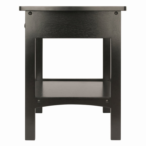 Winsome Wood Claire Curved Nightstand Table - Elegant Black Accent Table With Storage Drawer & Shelf Space Black Solid ,Composite Wood 20218-winsome-wood