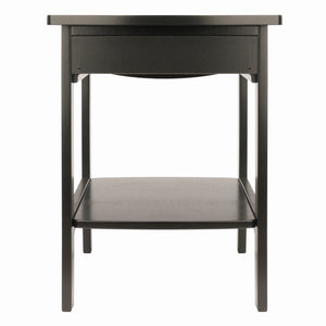 Winsome Wood Claire Curved Nightstand Table - Elegant Black Accent Table With Storage Drawer & Shelf Space Black Solid ,Composite Wood 20218-winsome-wood