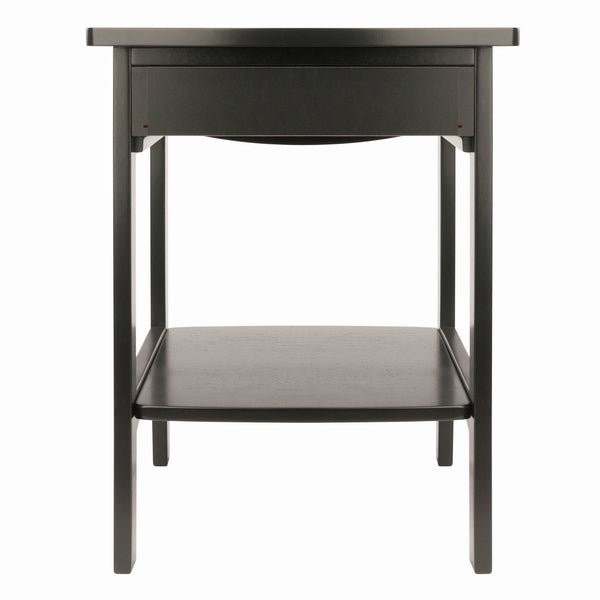 Winsome Wood Claire Curved Nightstand Table - Elegant Black Accent Table With Storage Drawer & Shelf Space Black Solid ,Composite Wood 20218-winsome-wood