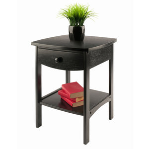 Winsome Wood Claire Curved Nightstand Table - Elegant Black Accent Table With Storage Drawer & Shelf Space Black Solid ,Composite Wood 20218-winsome-wood