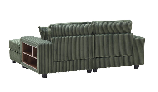 English Elm Convertible Corduroy Sleeper Chair - Plush Oversized Double Chaise Lounge With Smart Storage Solution W1793S00032