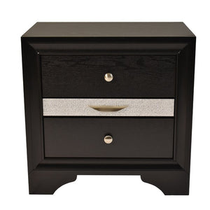 English Elm Traditional King 4-Piece Storage Bedroom Set in Black Engineered Wood with Headboard, Drawers, Dresser, Mirror, Nightstand (Elegant Durable Design) 808857543516
