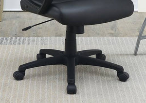 English Elm Black Faux Leather Cushioned Upholstered Office Chair with Adjustable Height, Ergonomic Desk Comfort HS00F1683-ID-AHD