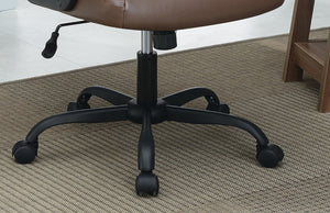 English Elm Relax Cushioned Office Chair with Plush Upholstered Seat and Back, Adjustable Height for Comfort Brown 10 L x 23 W x 21 H HS00F1681-ID-AHD