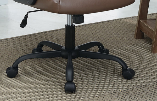 English Elm Relax Cushioned Office Chair with Plush Upholstered Seat and Back, Adjustable Height for Comfort Brown 10 L x 23 W x 21 H HS00F1681-ID-AHD