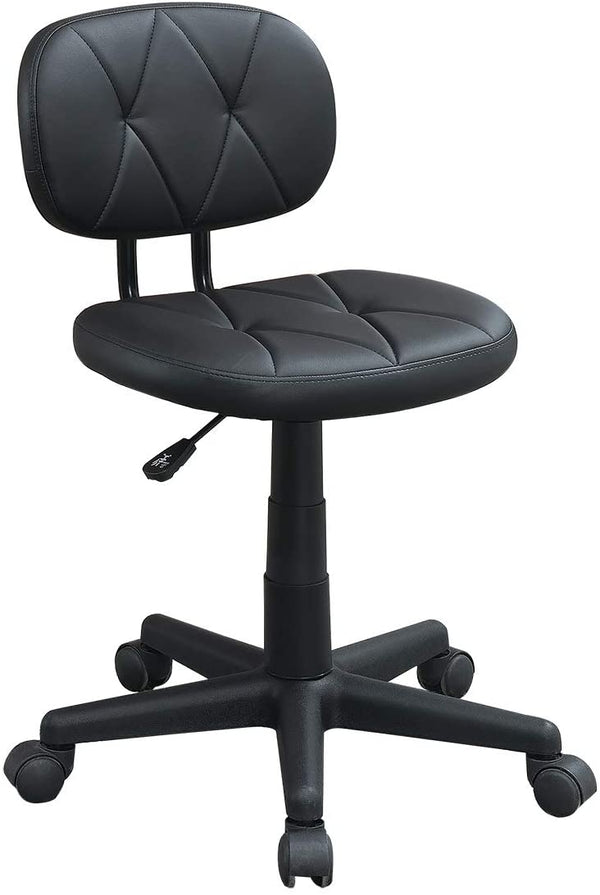English Elm Modern Button Tufted Office Chair with Adjustable Height, Upholstered Black Seat, Rolling Swivel Comfort HS00F1676-ID-AHD