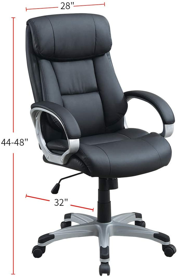 English Elm Classic timeless office chair with extra padded cushion, height adjustable comfort for home workspaces Black 15 L x 30 W x 26 H HS00F1685-ID-AHD