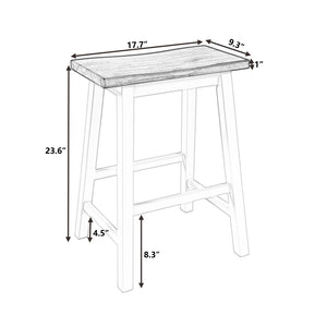 English Elm TOPMAX Rustic 2-Piece Counter Height Wood Stools for Small Spaces, Walnut & Black, Durable 300lb Capacity N717P202397B