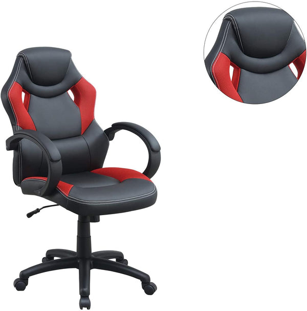 English Elm Office Chair - Ergonomic Cushioned Comfort Gaming & Work Chair In Bold Black & Red Design HS00F1689-ID-AHD