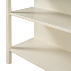 English Elm TOPMAX Solid Wood 3-Piece 45" Kitchen Island Set with 2 Ergonomic Stools, Walnut Top & Cream White Frame - Durable Rubberwood Prep Table with Open Shelves, Small Space Dining (45x27x36) SH000189AAD