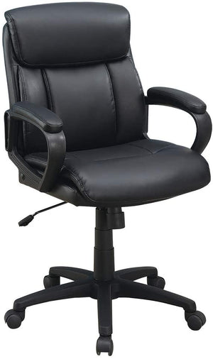 English Elm Classic timeless office chair with extra padded cushion, height adjustable comfort for home workspaces Black 14.8 L x 24.4 W x 23.8 H HS00F1682-ID-AHD