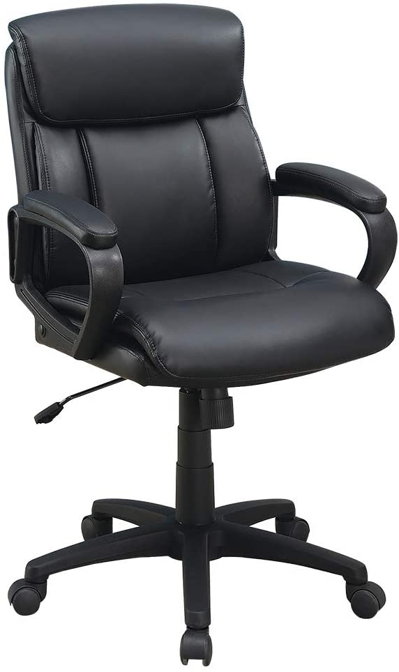 English Elm Classic timeless office chair with extra padded cushion, height adjustable comfort for home workspaces Black 14.8 L x 24.4 W x 23.8 H HS00F1682-ID-AHD