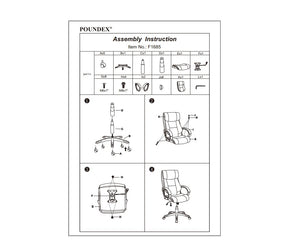 English Elm Classic timeless office chair with extra padded cushion, height adjustable comfort for home workspaces Black 15 L x 30 W x 26 H HS00F1685-ID-AHD