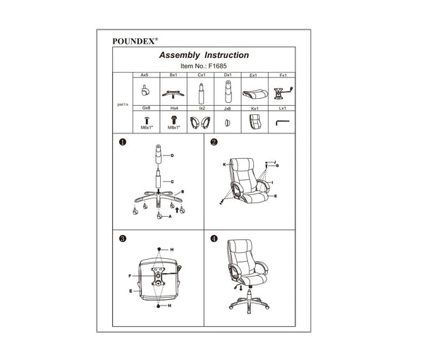 English Elm Classic timeless office chair with extra padded cushion, height adjustable comfort for home workspaces Black 15 L x 30 W x 26 H HS00F1685-ID-AHD