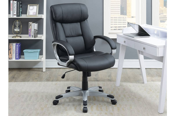 English Elm Classic timeless office chair with extra padded cushion, height adjustable comfort for home workspaces Black 15 L x 30 W x 26 H HS00F1685-ID-AHD