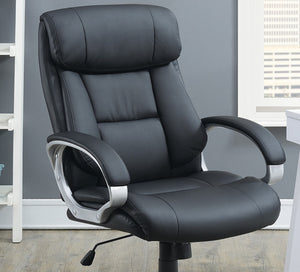 English Elm Classic timeless office chair with extra padded cushion, height adjustable comfort for home workspaces Black 15 L x 30 W x 26 H HS00F1685-ID-AHD