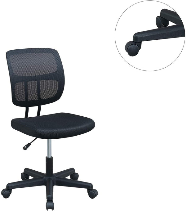 English Elm Elegant Mesh Office Chair Black Breathable Ergonomic Desk Seat with Height Adjustment, Wheels, Supportive Comfort HS00F1677-ID-AHD