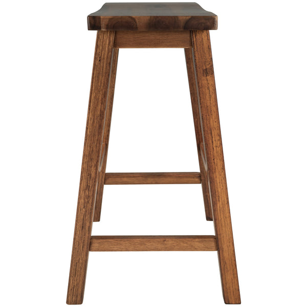 English Elm TOPMAX Farmhouse Rustic 2-Piece Counter Height Wood Stools for Small Spaces, Ergonomic Walnut Finish, 300lb Capacity WF285473AAD