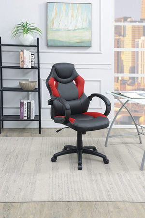 English Elm Office Chair - Ergonomic Cushioned Comfort Gaming & Work Chair In Bold Black & Red Design HS00F1689-ID-AHD