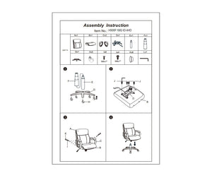 English Elm Classic timeless office chair with extra padded cushion, height adjustable comfort for home workspaces Black 14.8 L x 24.4 W x 23.8 H HS00F1682-ID-AHD