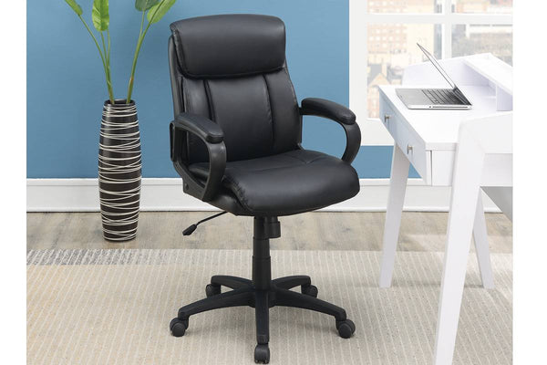 English Elm Classic timeless office chair with extra padded cushion, height adjustable comfort for home workspaces Black 14.8 L x 24.4 W x 23.8 H HS00F1682-ID-AHD