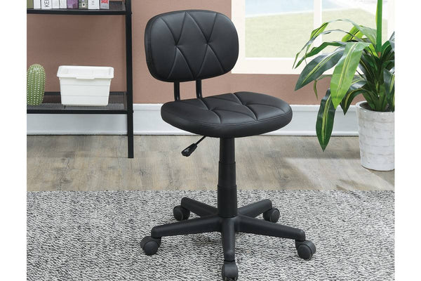 English Elm Modern Button Tufted Office Chair with Adjustable Height, Upholstered Black Seat, Rolling Swivel Comfort HS00F1676-ID-AHD