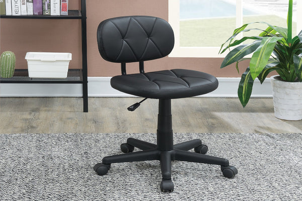 English Elm Modern Button Tufted Office Chair with Adjustable Height, Upholstered Black Seat, Rolling Swivel Comfort HS00F1676-ID-AHD