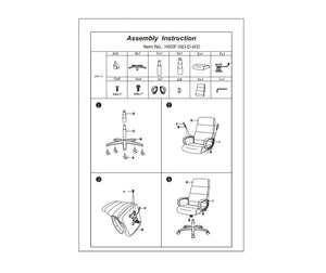 English Elm Black Faux Leather Cushioned Upholstered Office Chair with Adjustable Height, Ergonomic Desk Comfort HS00F1683-ID-AHD