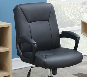 English Elm Relax Cushioned Office Chair with Plush Upholstered Seat and Back, Adjustable Height for Comfort Black 10 L x 23 W x 21 H HS00F1680-ID-AHD