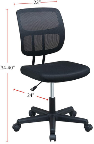 English Elm Elegant Mesh Office Chair Black Breathable Ergonomic Desk Seat with Height Adjustment, Wheels, Supportive Comfort HS00F1677-ID-AHD