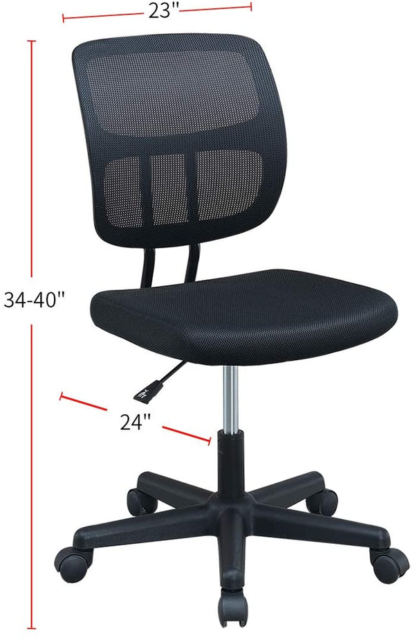 English Elm Elegant Mesh Office Chair Black Breathable Ergonomic Desk Seat with Height Adjustment, Wheels, Supportive Comfort HS00F1677-ID-AHD