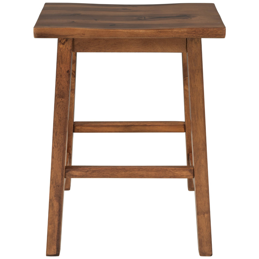 English Elm TOPMAX Farmhouse Rustic 2-Piece Counter Height Wood Stools for Small Spaces, Ergonomic Walnut Finish, 300lb Capacity WF285473AAD