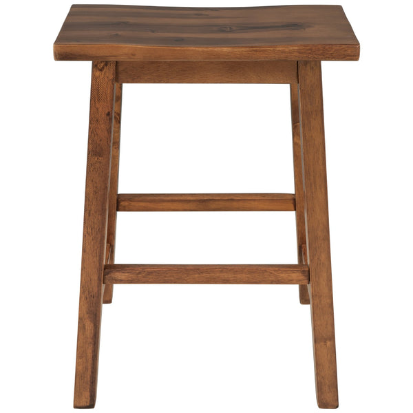 English Elm TOPMAX Farmhouse Rustic 2-Piece Counter Height Wood Stools for Small Spaces, Ergonomic Walnut Finish, 300lb Capacity WF285473AAD