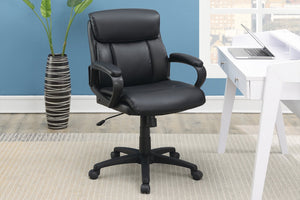 English Elm Classic timeless office chair with extra padded cushion, height adjustable comfort for home workspaces Black 14.8 L x 24.4 W x 23.8 H HS00F1682-ID-AHD
