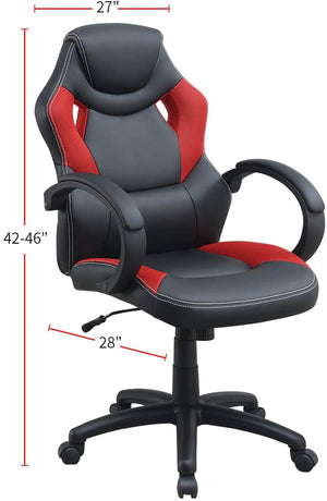English Elm Office Chair - Ergonomic Cushioned Comfort Gaming & Work Chair In Bold Black & Red Design HS00F1689-ID-AHD