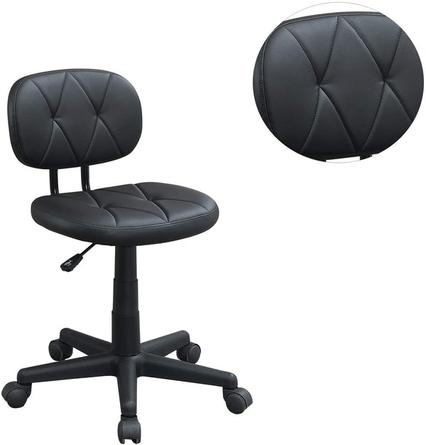 English Elm Modern Button Tufted Office Chair with Adjustable Height, Upholstered Black Seat, Rolling Swivel Comfort HS00F1676-ID-AHD