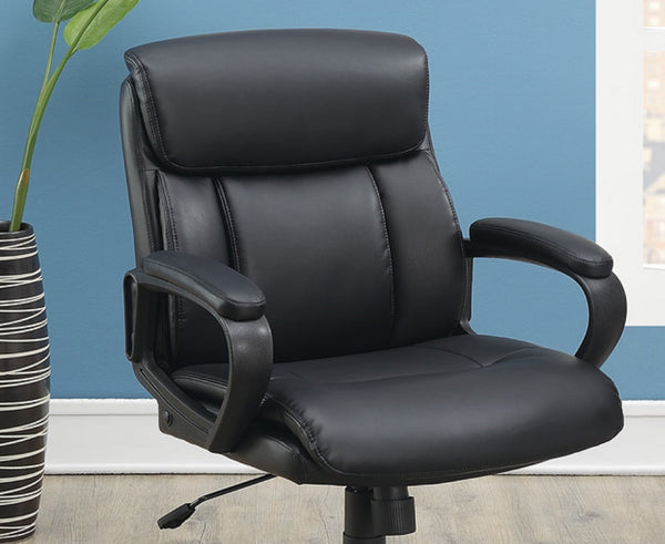 English Elm Classic timeless office chair with extra padded cushion, height adjustable comfort for home workspaces Black 14.8 L x 24.4 W x 23.8 H HS00F1682-ID-AHD
