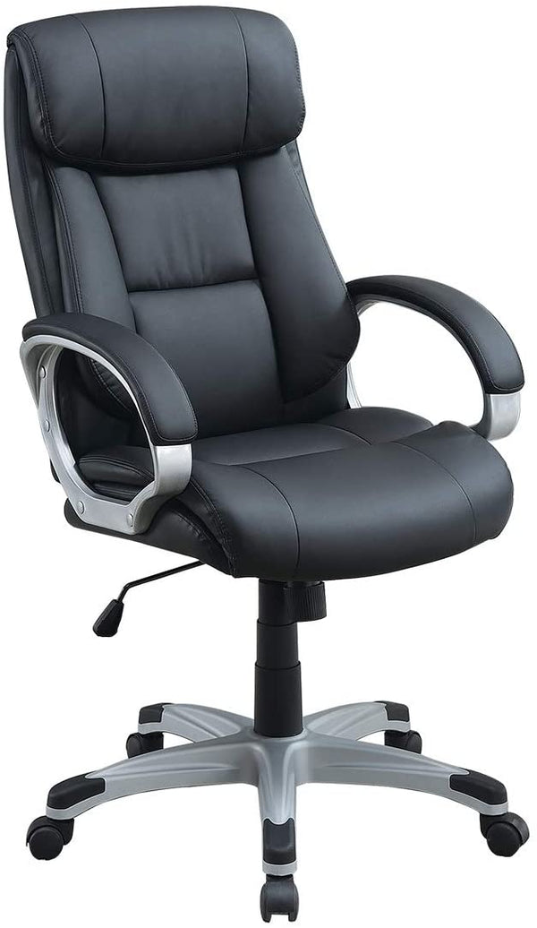 English Elm Classic timeless office chair with extra padded cushion, height adjustable comfort for home workspaces Black 15 L x 30 W x 26 H HS00F1685-ID-AHD