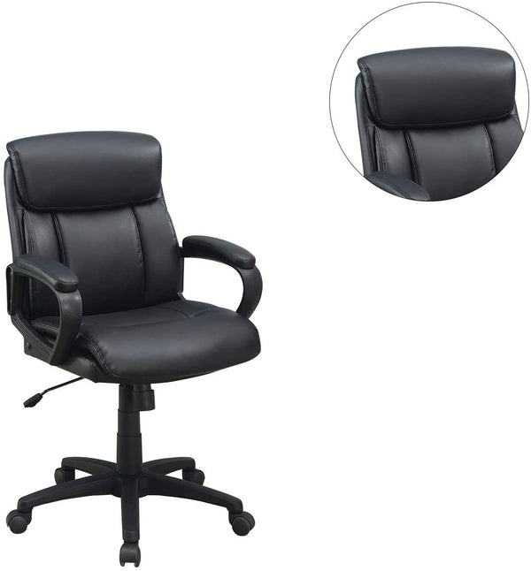 English Elm Classic timeless office chair with extra padded cushion, height adjustable comfort for home workspaces Black 14.8 L x 24.4 W x 23.8 H HS00F1682-ID-AHD