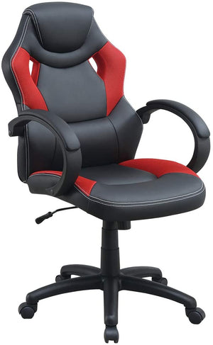 English Elm Office Chair - Ergonomic Cushioned Comfort Gaming & Work Chair In Bold Black & Red Design HS00F1689-ID-AHD