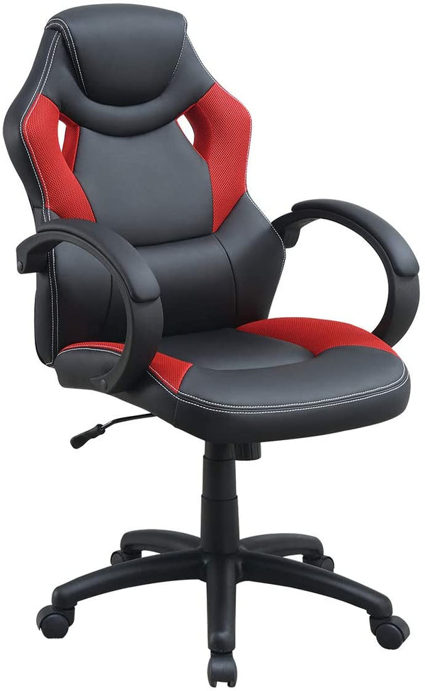 English Elm Office Chair - Ergonomic Cushioned Comfort Gaming & Work Chair In Bold Black & Red Design HS00F1689-ID-AHD