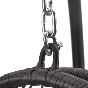 English Elm Outdoor Wicker Hanging Egg Chair With Plush Grey Cushion – Uv Resistant & Modern Aluminum Frame W34965361-GIGA