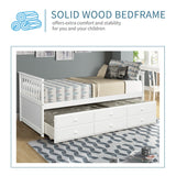 Hearth and Haven Claire Captain Twin Daybed with Trundle and Storage Drawers, White SH000176AAK
