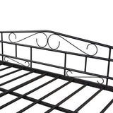 Hearth and Haven Twin Size Daybed with Metal Slats Support and Rolling Trundle, Black W42736846