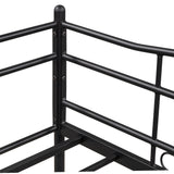 Hearth and Haven Twin Size Daybed with Metal Slats Support and Rolling Trundle, Black W42736846