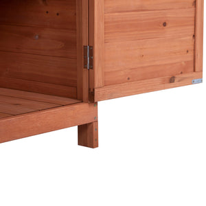 English Elm TOPMAX Outdoor Potting Bench 39" Rustic Fir Wood Workstation with Galvanized Top, 2-Tier Storage Hooks WF285324AAA