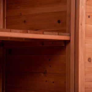 English Elm TOPMAX Outdoor Potting Bench 39" Rustic Fir Wood Workstation with Galvanized Top, 2-Tier Storage Hooks WF285324AAA